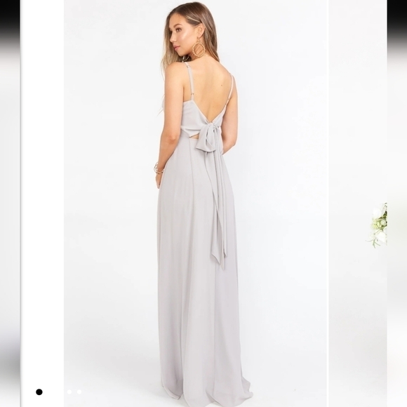 NWT Show Me Your Mumu Lauren Tie maxi dress in dove grey. Size XL - Picture 5 of 7